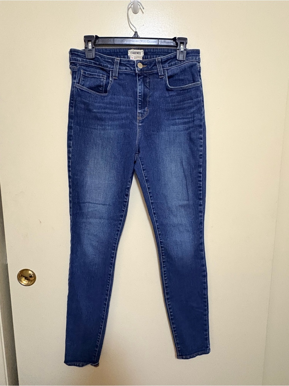L'AGENCE Skinny High-Rise Jeans - Dark Blue Wash